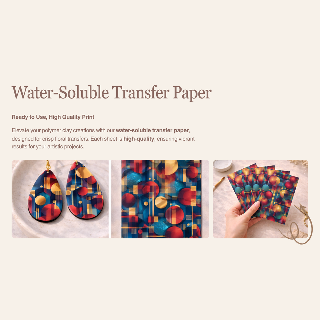 Abstract 2 Water Soluble Transfer Paper Polymer Clay 100x150mm | IrisCrafts7
