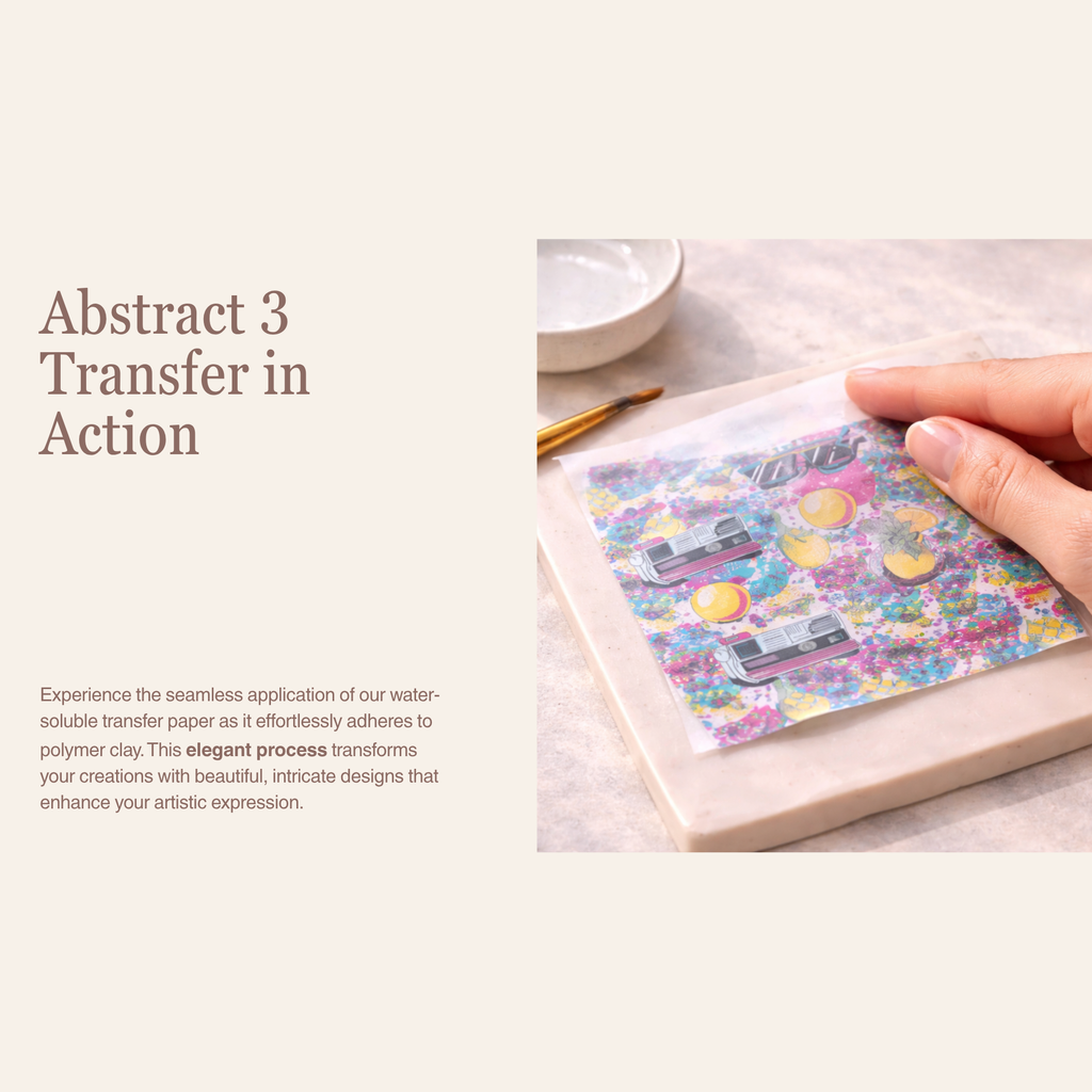 Abstract 3 Water Soluble Transfer Paper Polymer Clay 100x150mm | IrisCrafts7