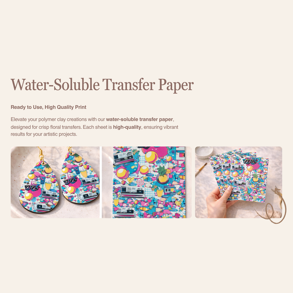 Abstract 3 Water Soluble Transfer Paper Polymer Clay 100x150mm | IrisCrafts7
