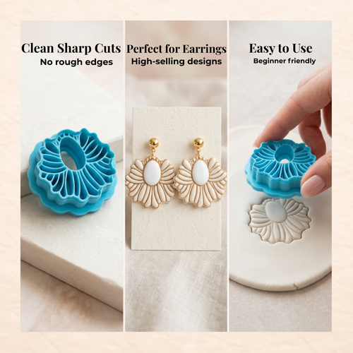 Abstract Boho Polymer Clay Cutter | 3D Printed Clay Earring Cutter | Boho Shape Cutter for Clay Earrings | Clay Tools for Jewellery Making