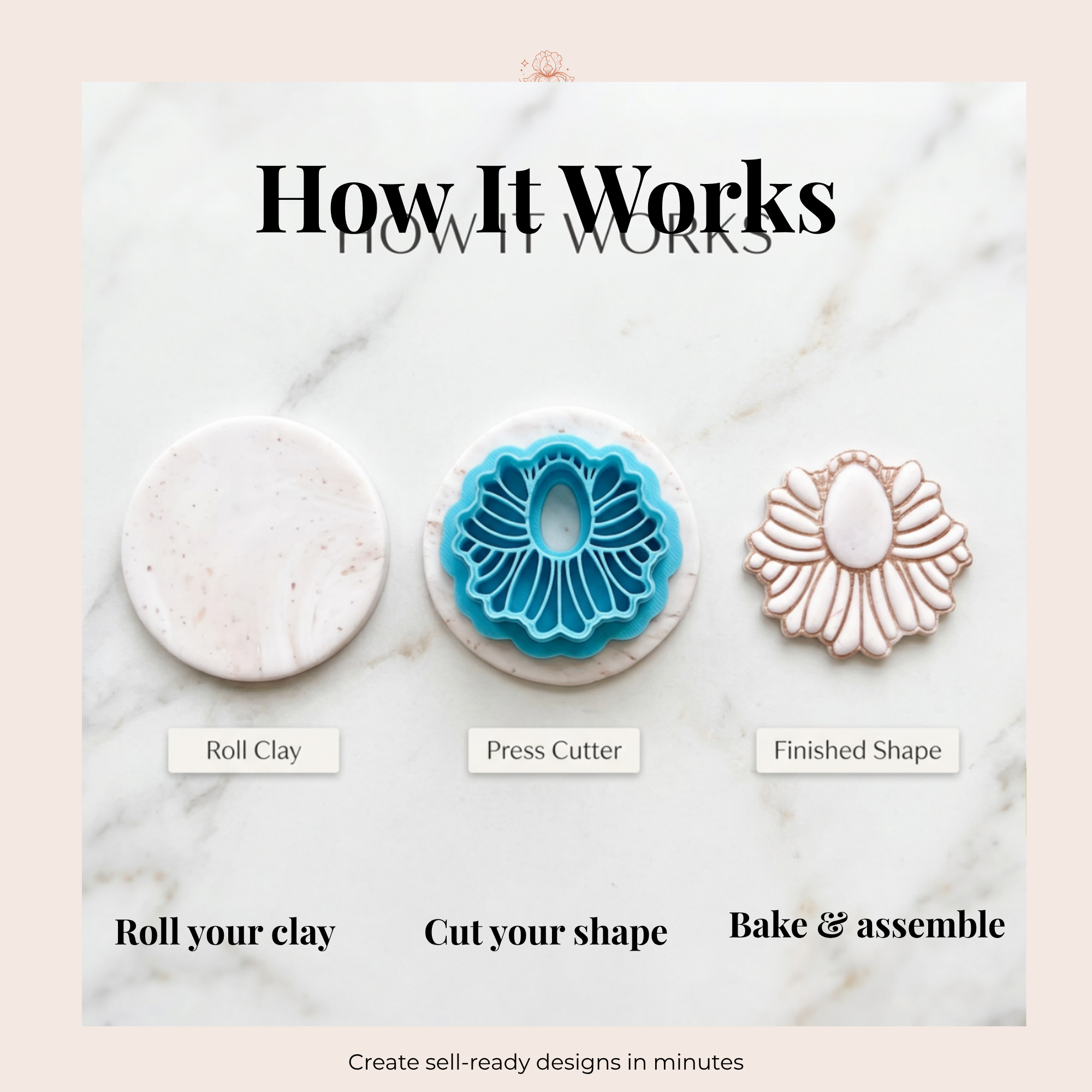 Abstract Boho Polymer Clay Cutter | 3D Printed Clay Earring Cutter | Boho Shape Cutter for Clay Earrings | Clay Tools for Jewellery Making