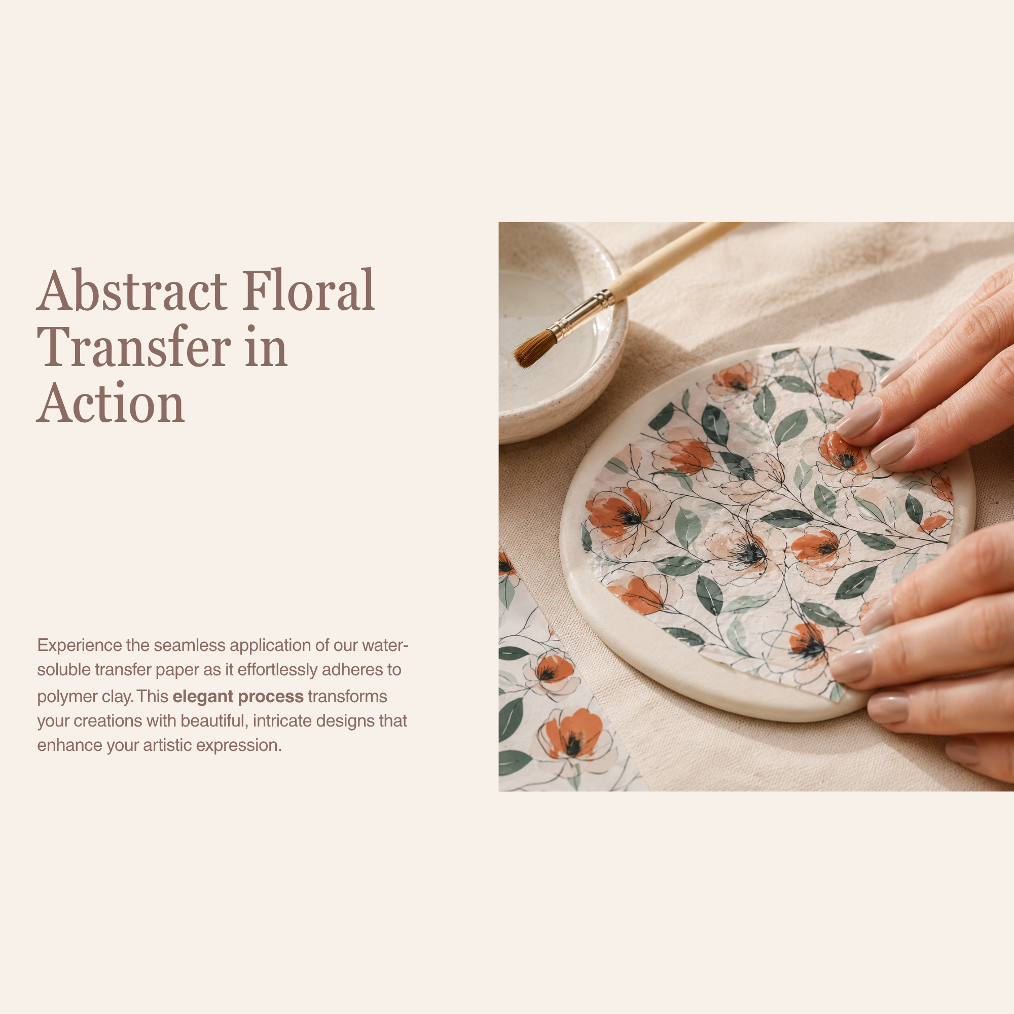 Abstract Floral Transfer Paper for Polymer Clay 150x100mm | Botanical Clay Transfer | IrisCrafts7