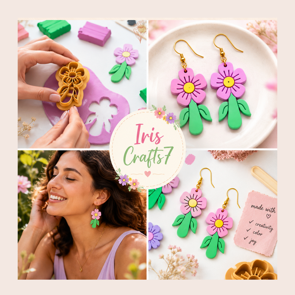 Abstract Flower C Polymer Clay Cutter | 25–45mm | Abstract Floral Clay Cutter | Earring Jewellery Making Tool