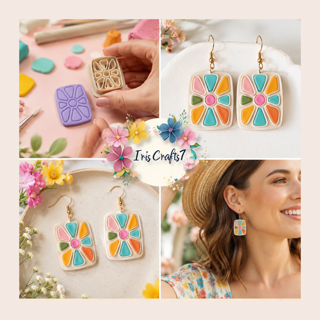 Abstract Flower Stamp 1 Polymer Clay Cutter | 20–45mm | Abstract Floral Clay Cutter | Earring Jewellery Making Tool
