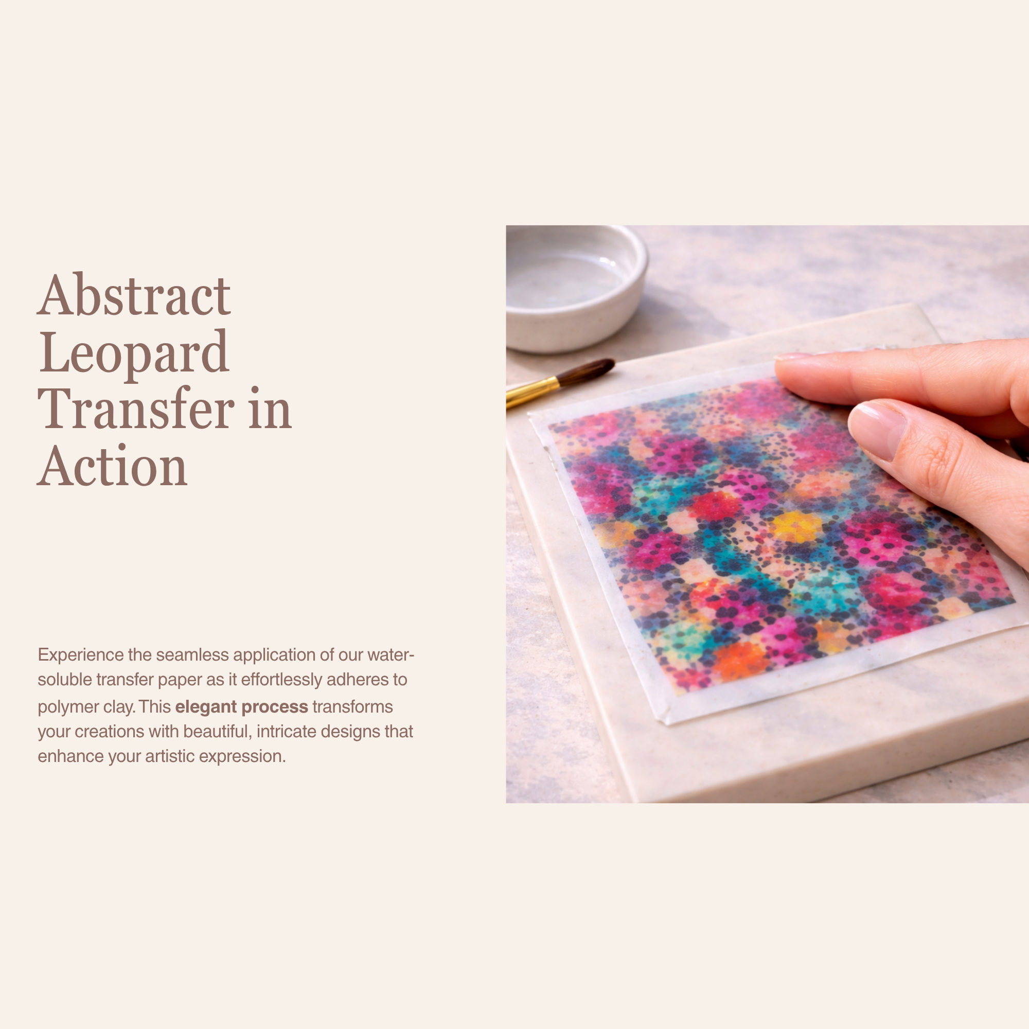 Abstract Leopard Water Soluble Transfer Paper Polymer Clay 100x150mm | IrisCrafts7