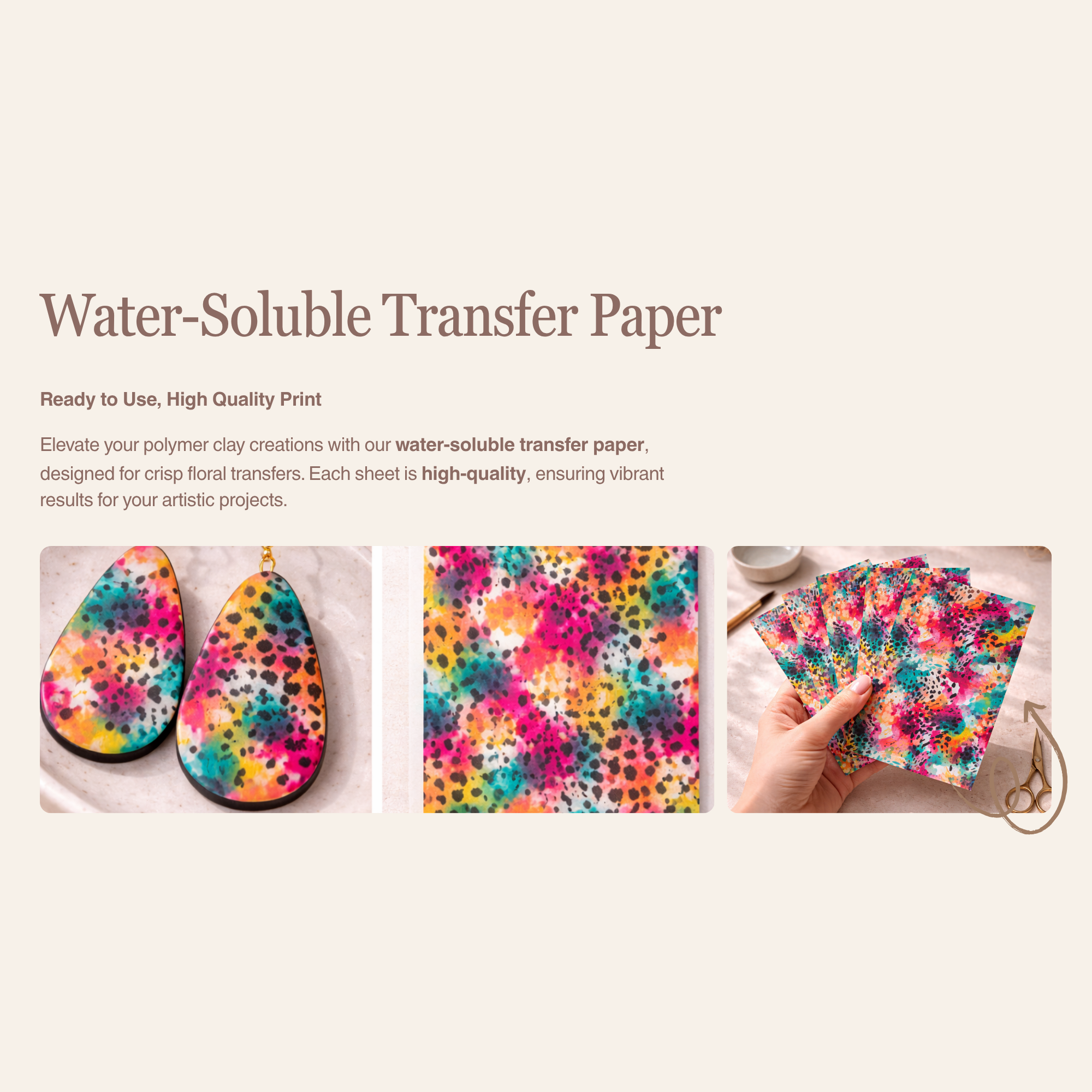 Abstract Leopard Water Soluble Transfer Paper Polymer Clay 100x150mm | IrisCrafts7
