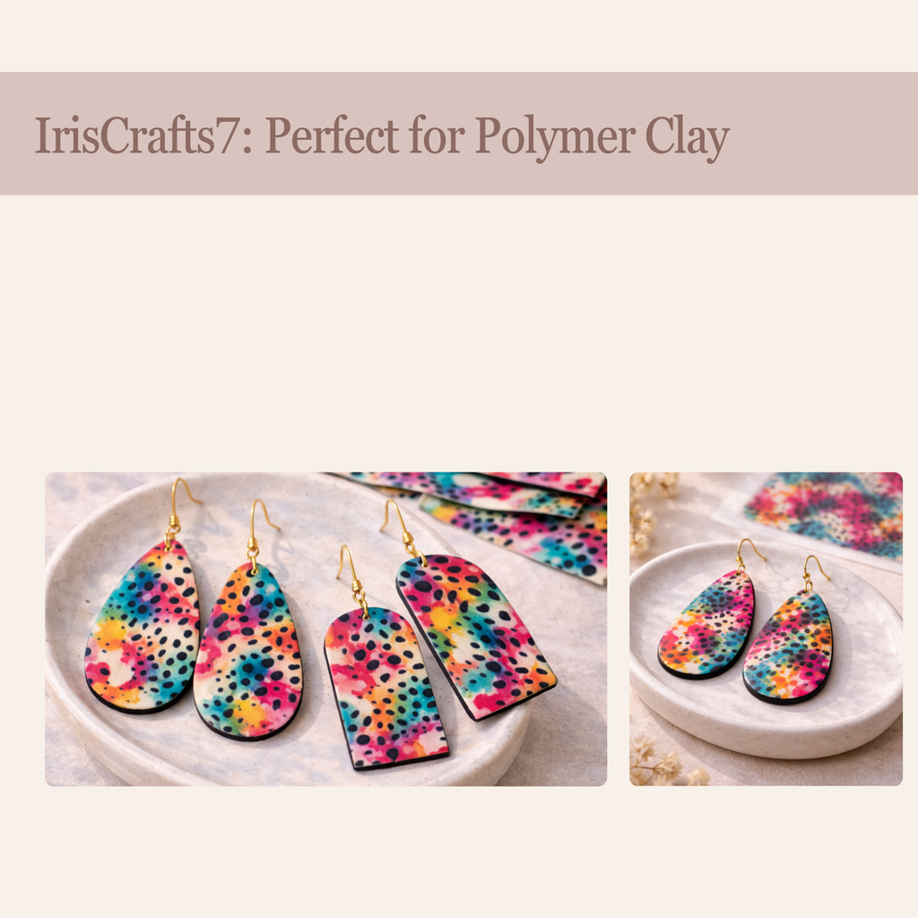 Abstract Leopard Water Soluble Transfer Paper Polymer Clay 100x150mm | IrisCrafts7