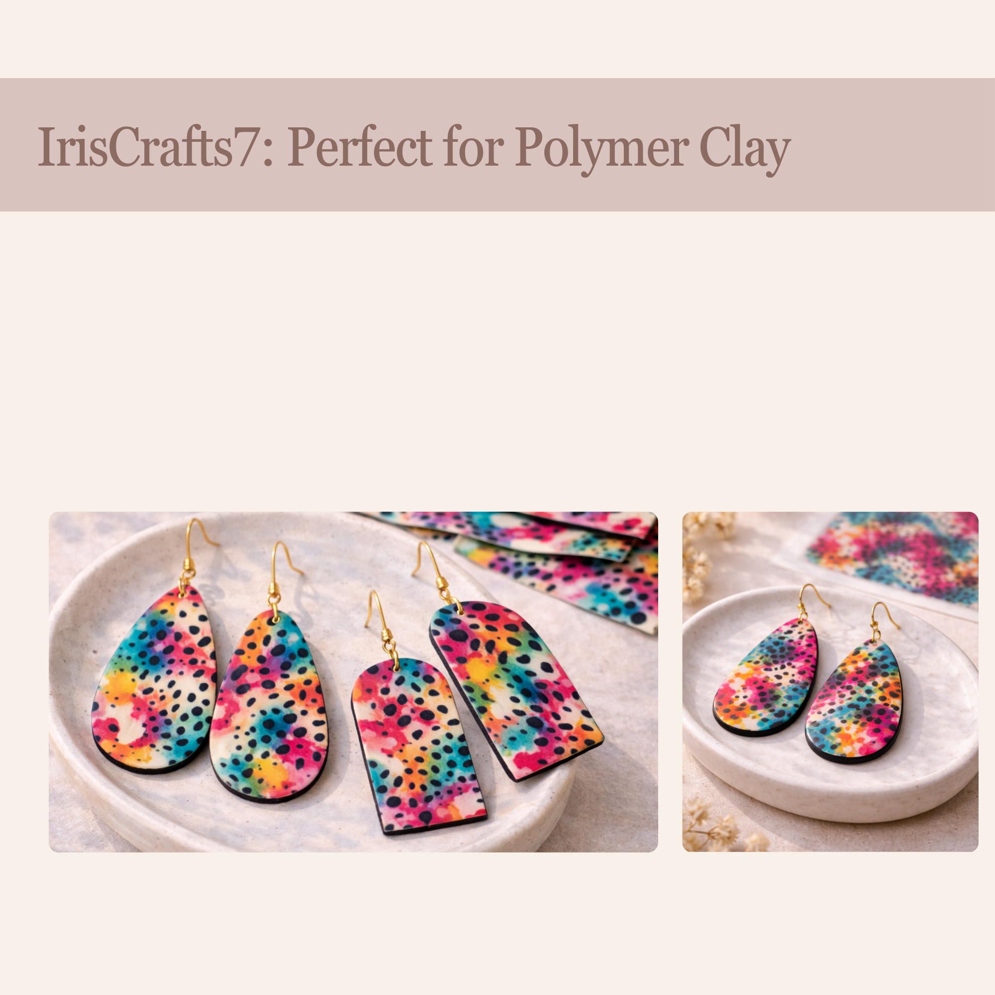 Abstract Leopard Water Soluble Transfer Paper Polymer Clay 100x150mm | IrisCrafts7