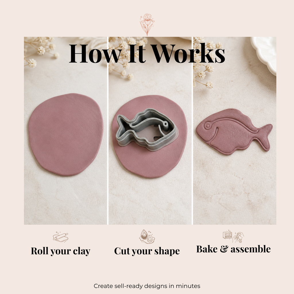 Abstract Matisse Fish Polymer Clay Cutter 30–45mm | Art Inspired Earring Cutter | IrisCrafts7