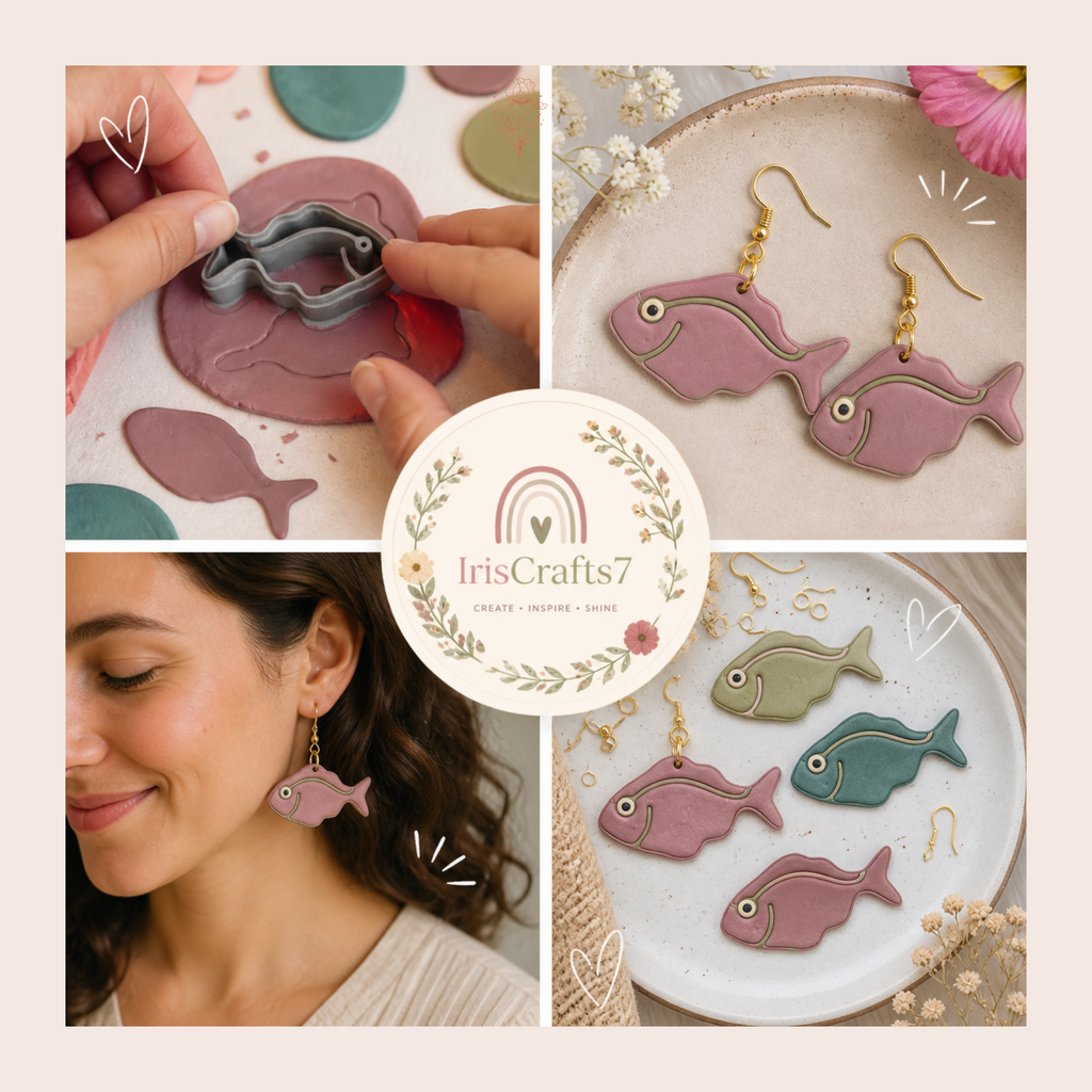 Abstract Matisse Fish Polymer Clay Cutter 30–45mm | Art Inspired Earring Cutter | IrisCrafts7