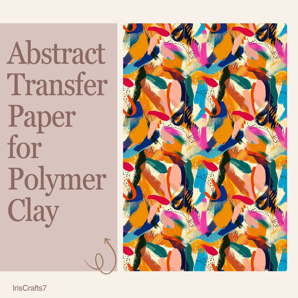 Abstract Water Soluble Transfer Paper | Polymer Clay Earring Print | Modern Design | IrisCrafts7