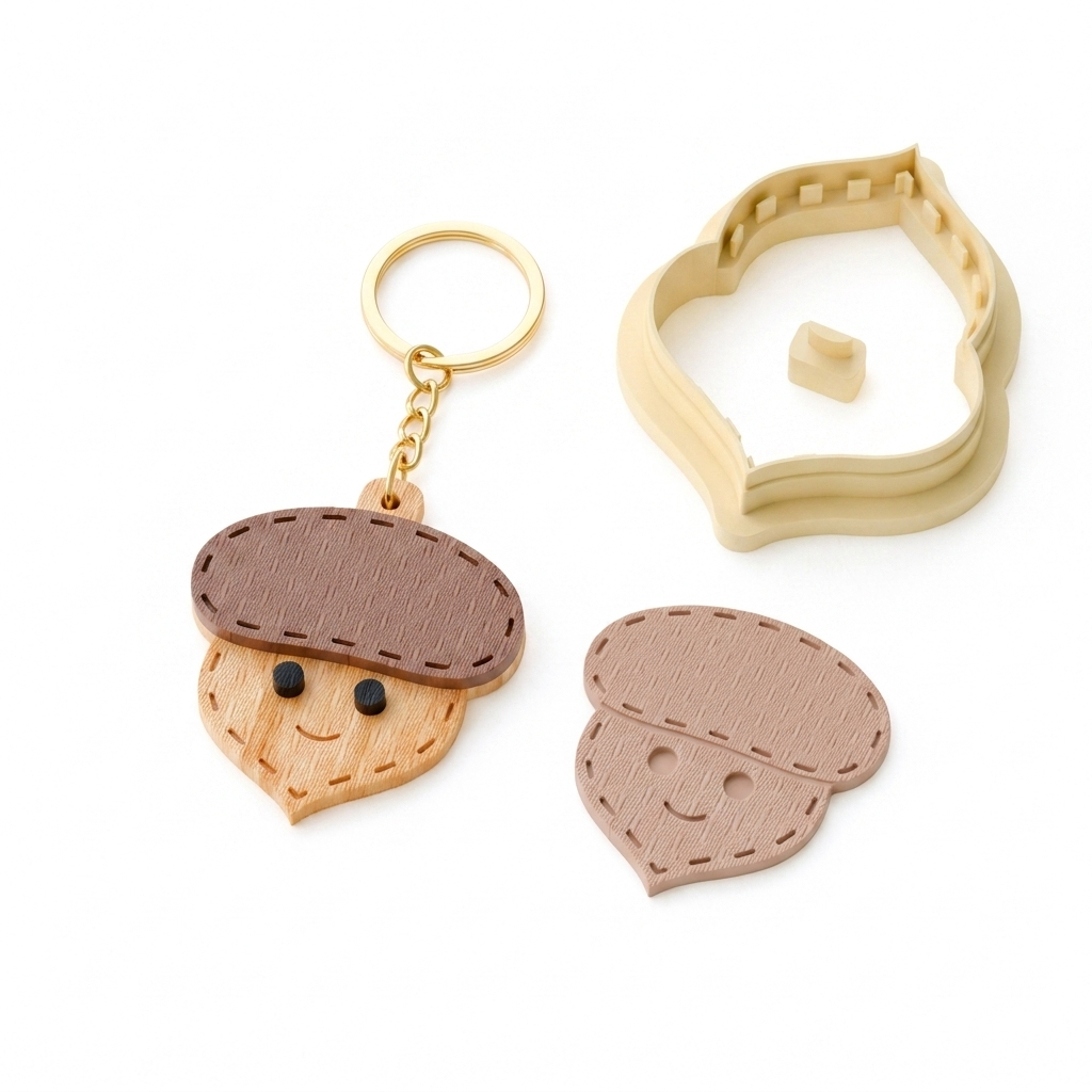 Acorn Keychain Polymer Clay Cutter | 35–45mm Autumn Bag Charm Cutter | IrisCrafts7
