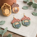 Acorn with a Kitty Polymer Clay Cutter Set of 2 | 30–50mm Autumn Earring Cutter | IrisCrafts7