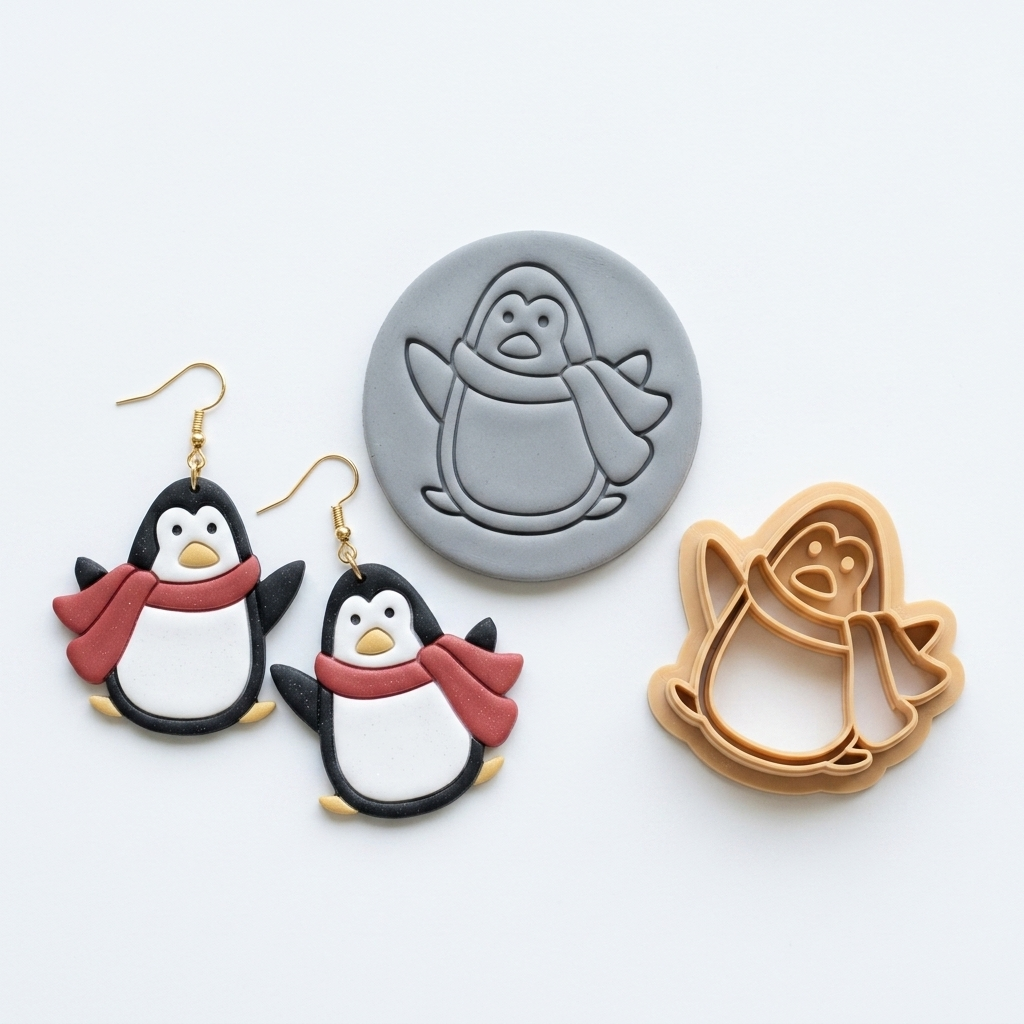 Adorable Penguin Polymer Clay Cutter | Cute Animal Earring Tool