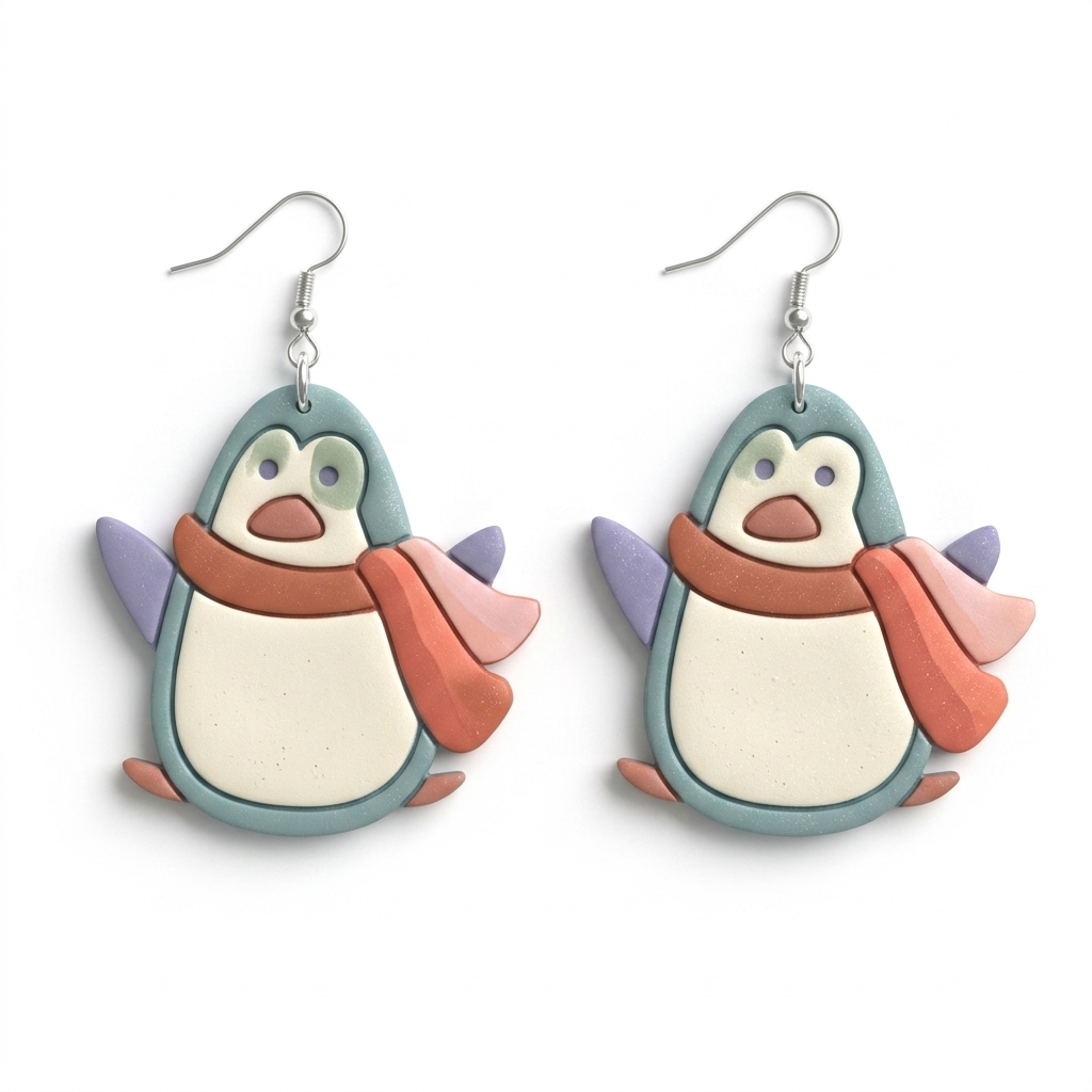 Adorable Penguin Polymer Clay Cutter | Cute Animal Earring Tool