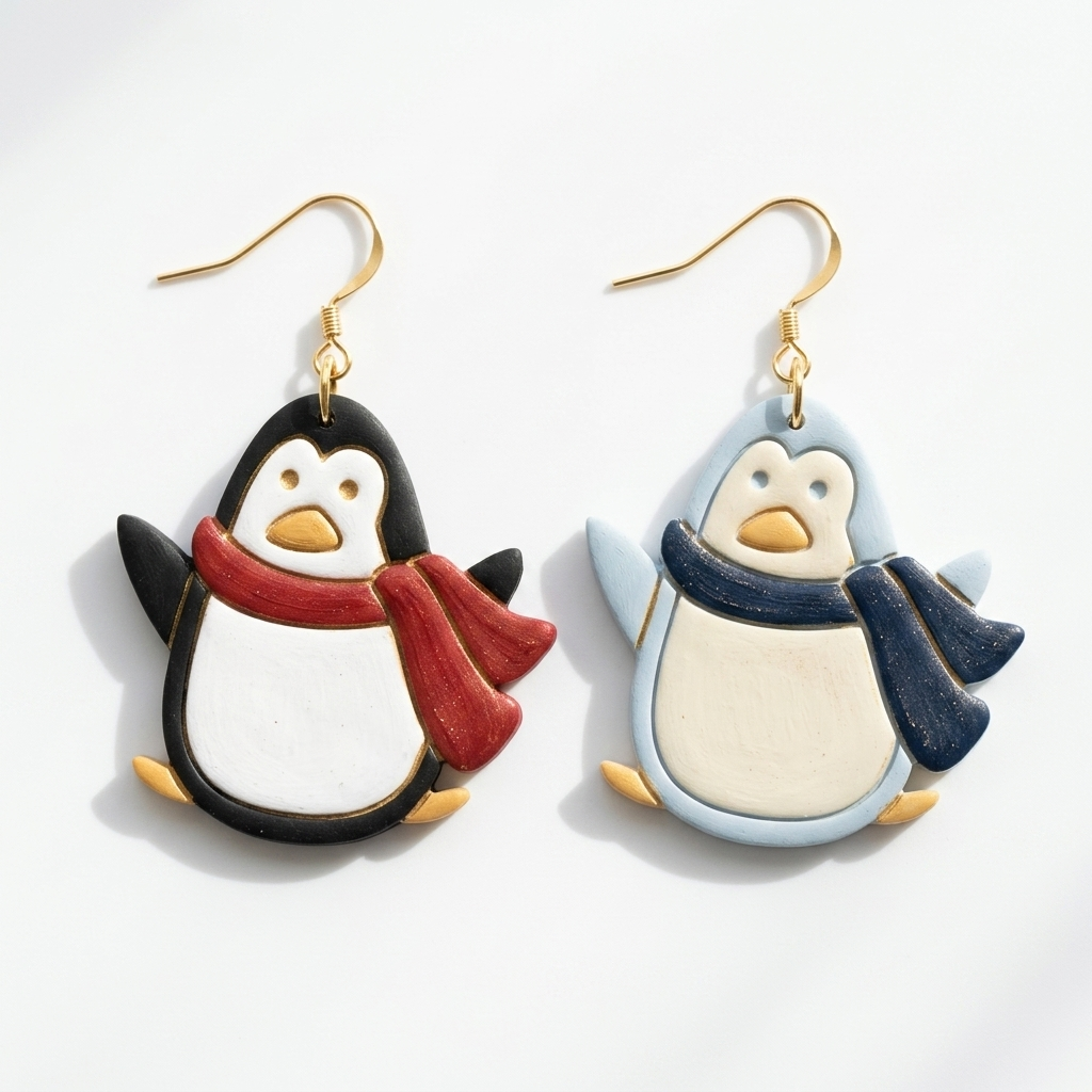 Adorable Penguin Polymer Clay Cutter | Cute Animal Earring Tool
