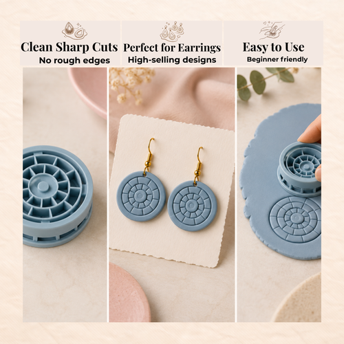 Aegean Eye Polymer Clay Cutter | 20–45mm | Evil Eye Shape Clay Cutter | Earring Jewellery Making Tool