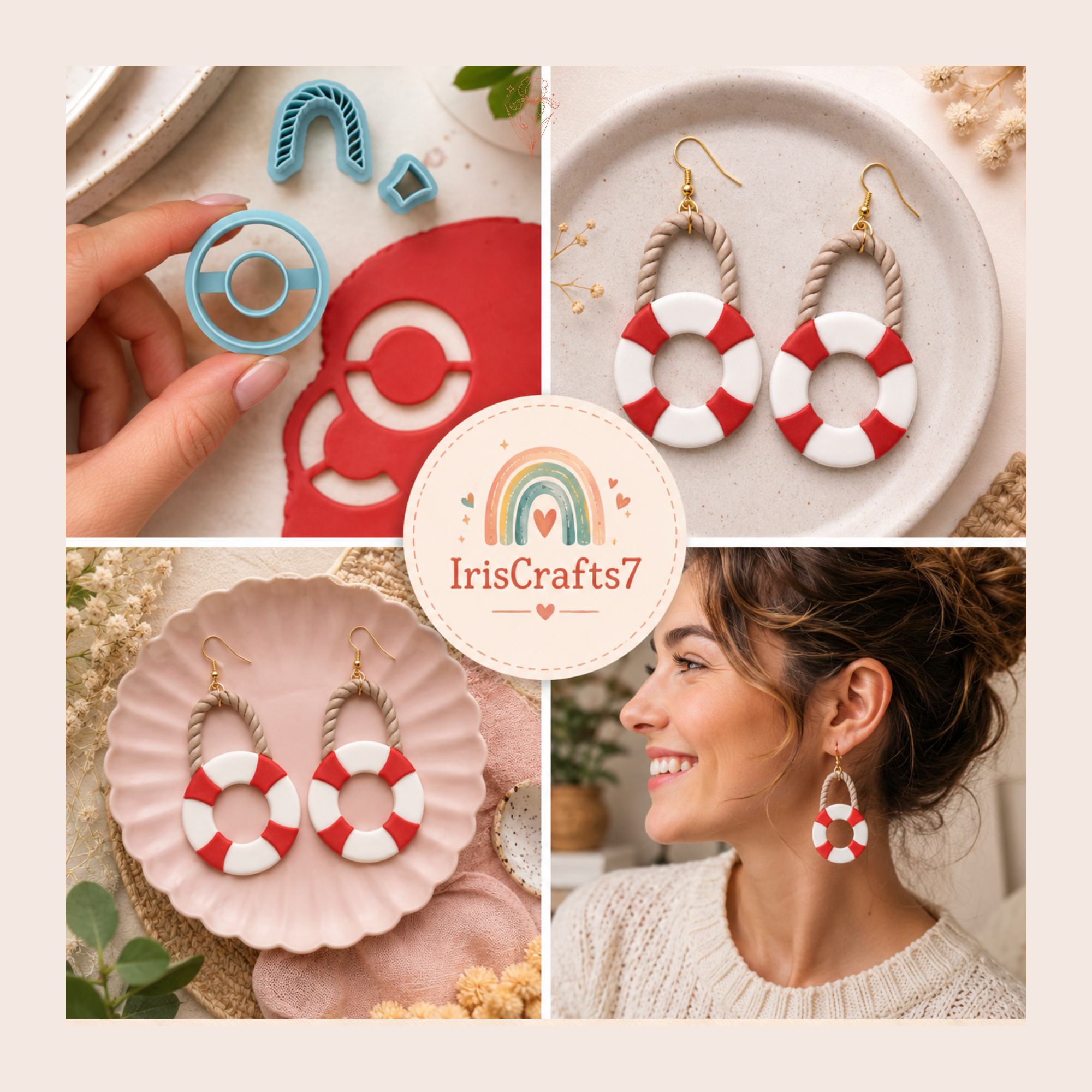 Aegean Lifebuoy Polymer Clay Cutter | 40–55mm | Lifebuoy Shape Clay Cutter | Earring Jewellery Making Tool