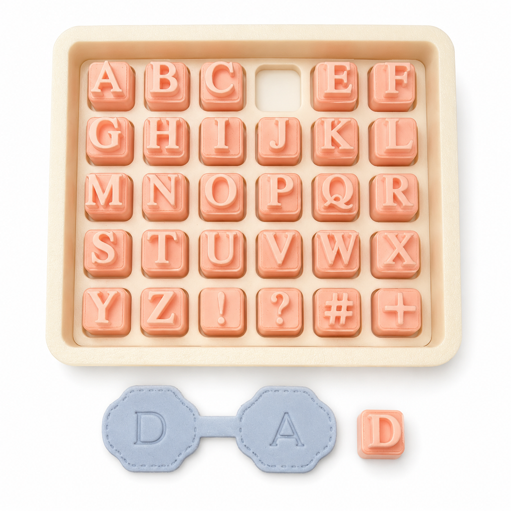 Alphabet Stamps 2 for Polymer Clay | 30 Piece Letter & Symbol Set | Clay Letter Stamps | Jewellery Making Tool