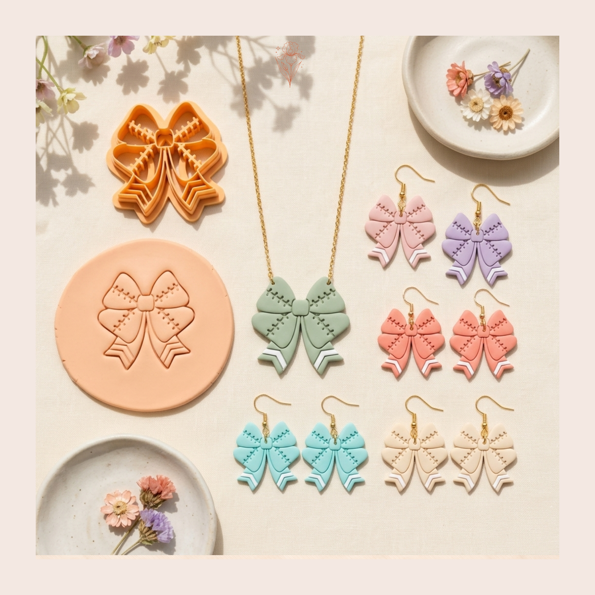 American Football Ribbon B Polymer Clay Cutter | 25–45mm | Football Ribbon Shape Clay Cutter | Earring Jewellery Making Tool