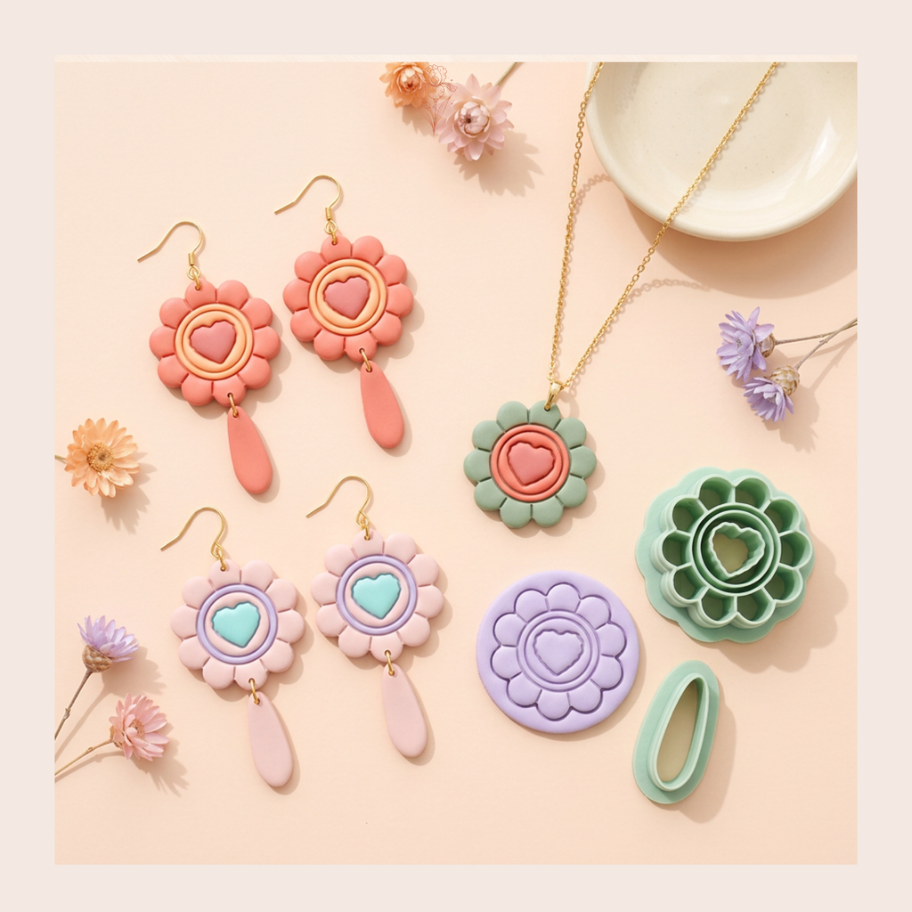 Amour Drops Set Polymer Clay Cutter | 45–60mm | Love Drop Shape Clay Cutter Set | Earring Jewellery Making Tool