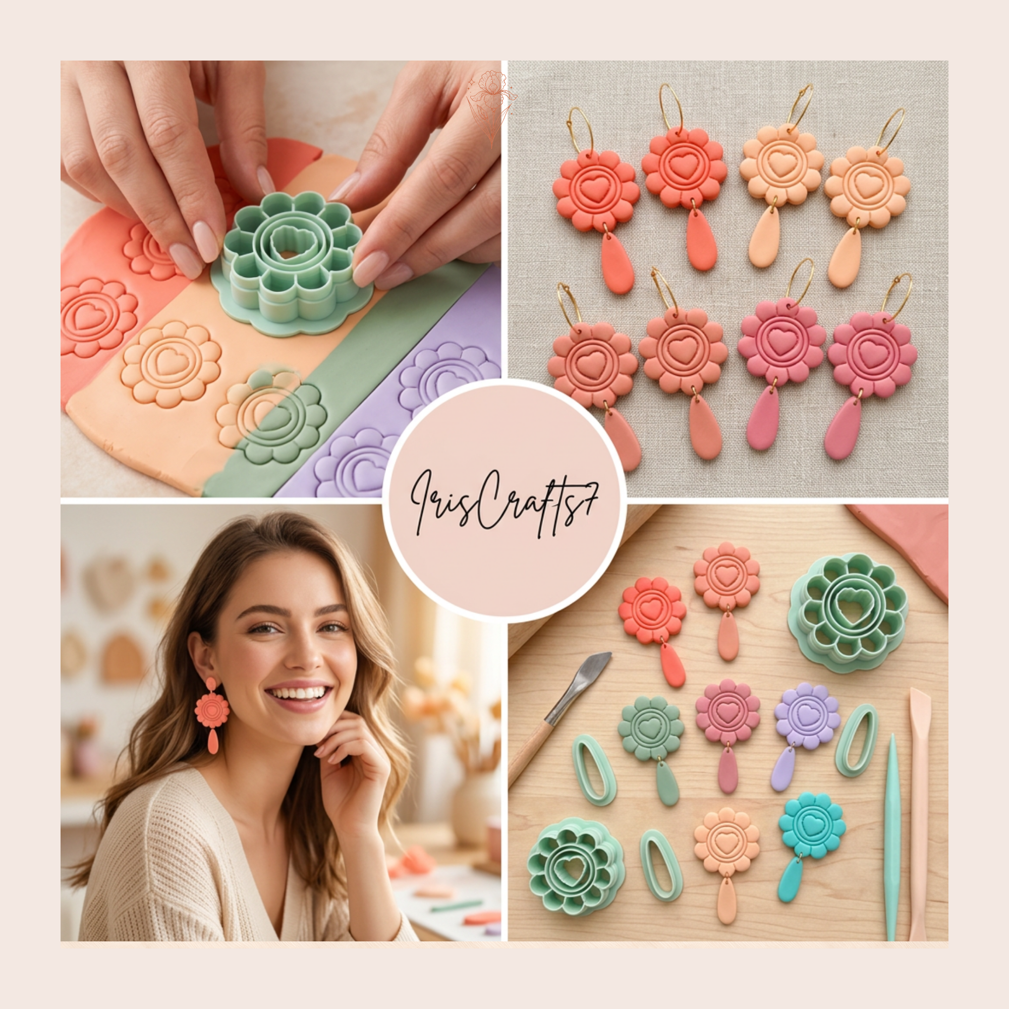 Amour Drops Set Polymer Clay Cutter | 45–60mm | Love Drop Shape Clay Cutter Set | Earring Jewellery Making Tool