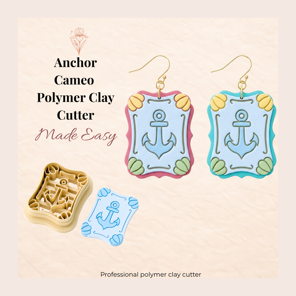 Anchor Cameo Polymer Clay Cutter | 25–45mm | Anchor Cameo Shape Clay Cutter | Earring Jewellery Making Tool