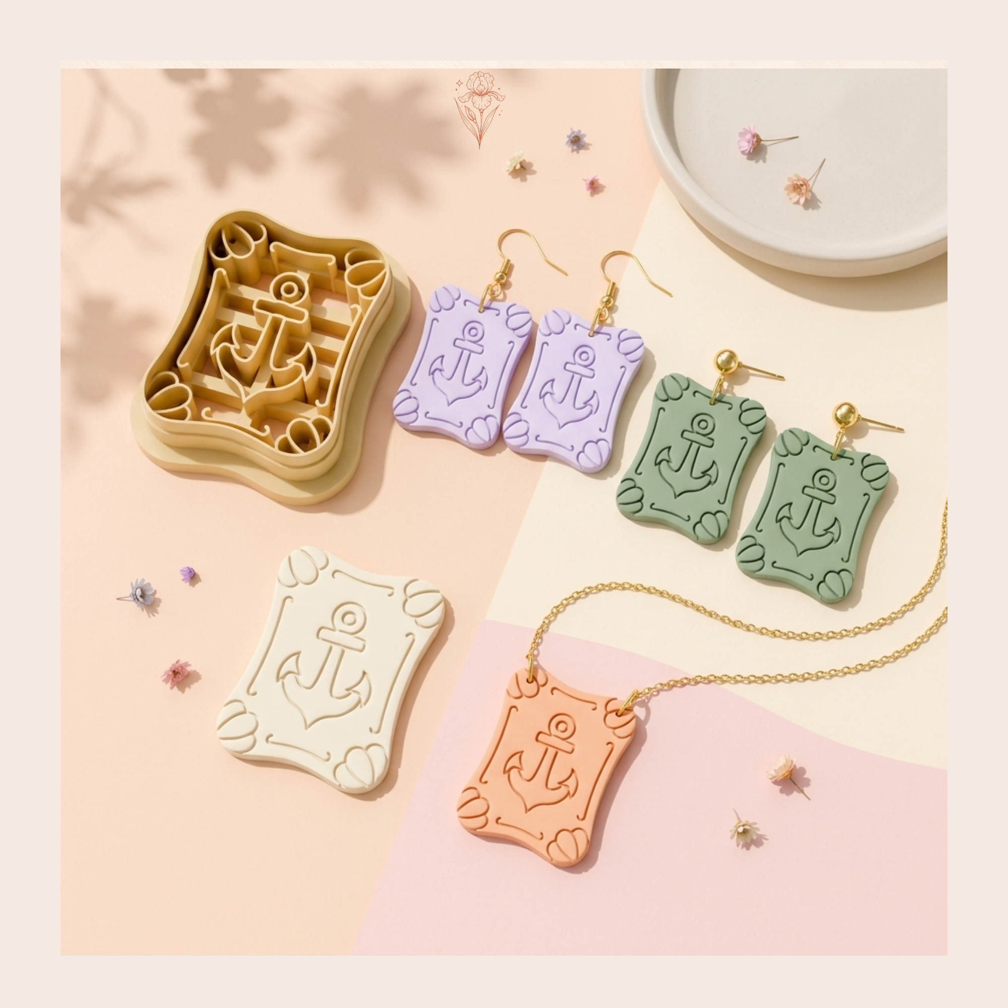 Anchor Cameo Polymer Clay Cutter | 25–45mm | Anchor Cameo Shape Clay Cutter | Earring Jewellery Making Tool