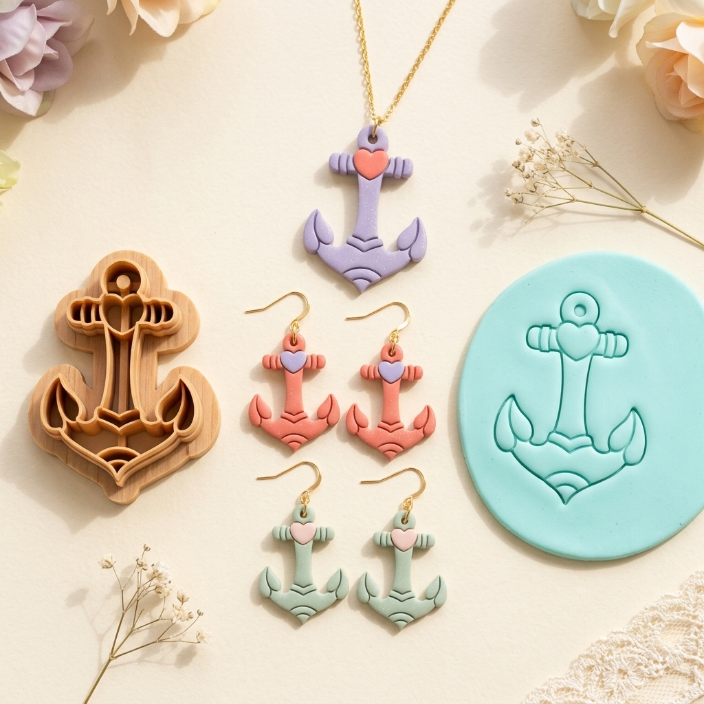 Anchor Polymer Clay Cutter | Nautical Earring Tool