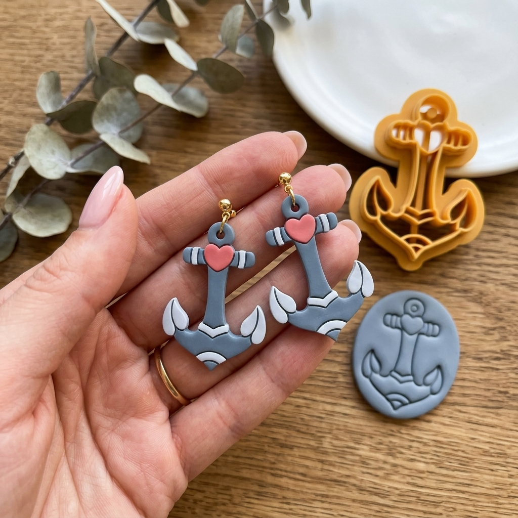 Anchor Polymer Clay Cutter | Nautical Earring Tool