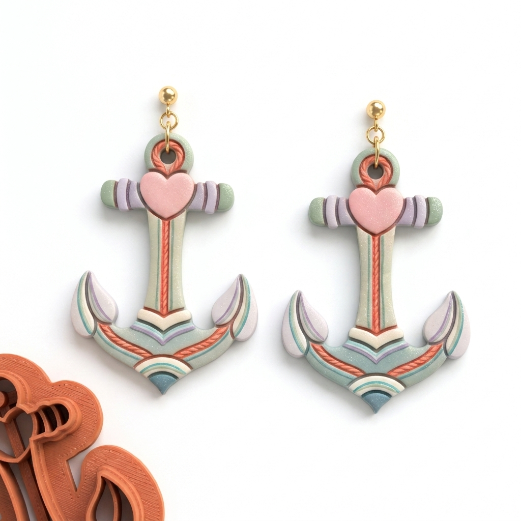 Anchor Polymer Clay Cutter | Nautical Earring Tool