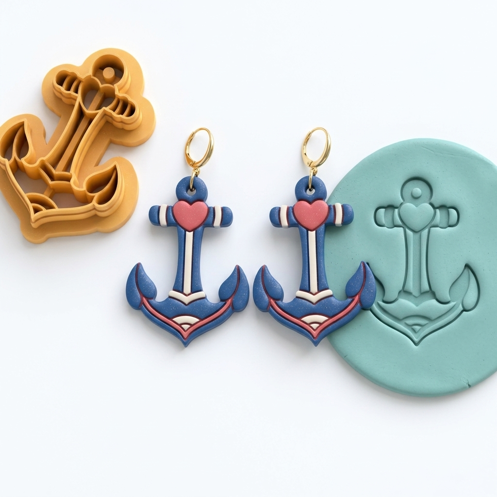 Anchor Polymer Clay Cutter | Nautical Earring Tool