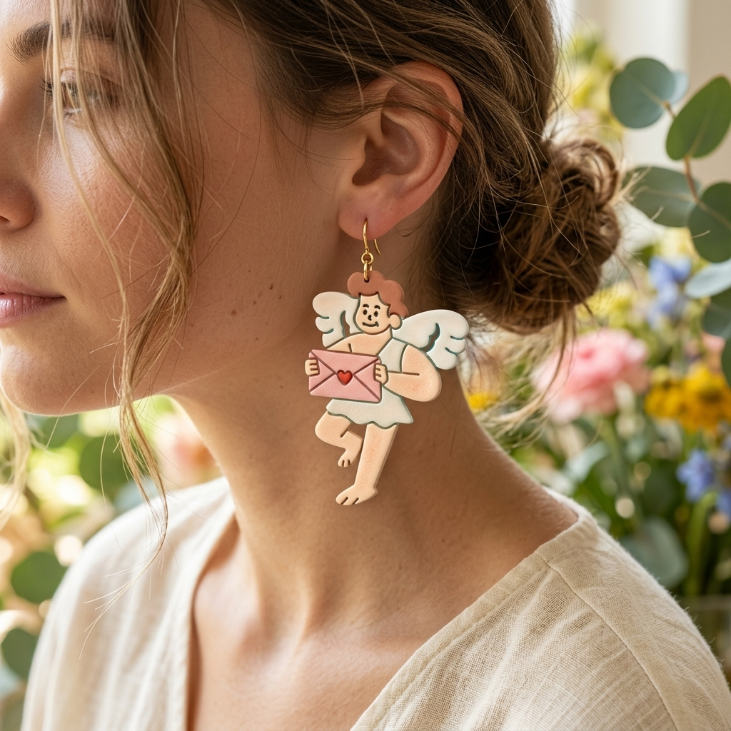 Angel of Love Polymer Clay Cutter | 25–50mm Vintage Cherub Earring Cutter | IrisCrafts7