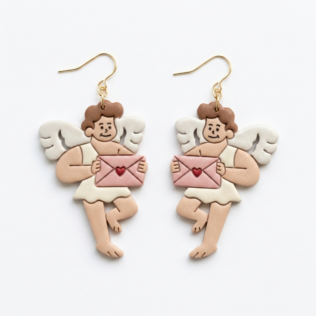 Angel of Love Polymer Clay Cutter | 25–50mm Vintage Cherub Earring Cutter | IrisCrafts7