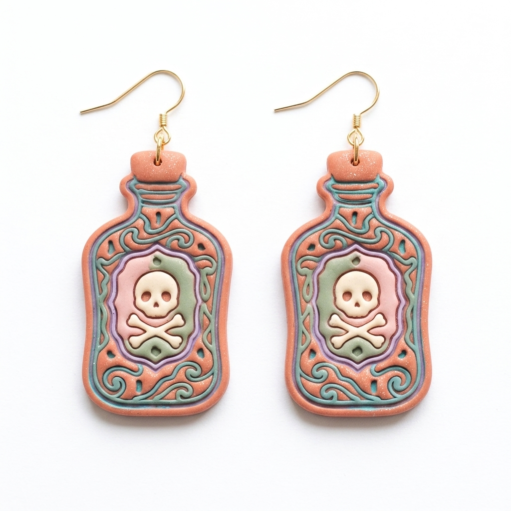 Apothecary Bottle Polymer Clay Cutter | 30–50mm Gothic Witchy Earring Cutter | IrisCrafts7