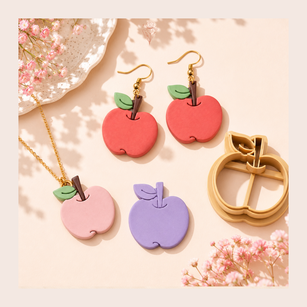 Apple 1 Polymer Clay Cutter | 25–45mm | Apple Shape Clay Cutter | Earring Jewellery Making Tool