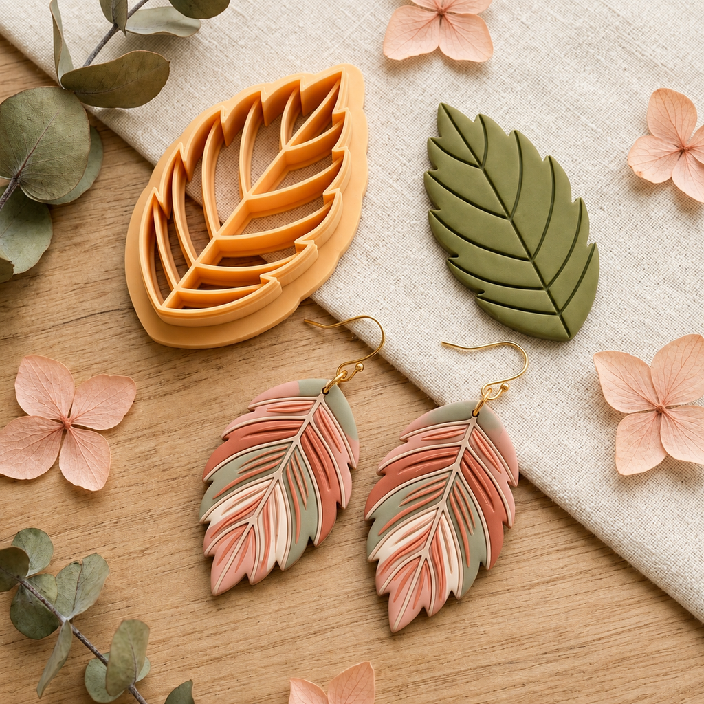 Apple Leaf Polymer Clay Cutter | 25–50mm Autumn Earring Cutter | IrisCrafts7