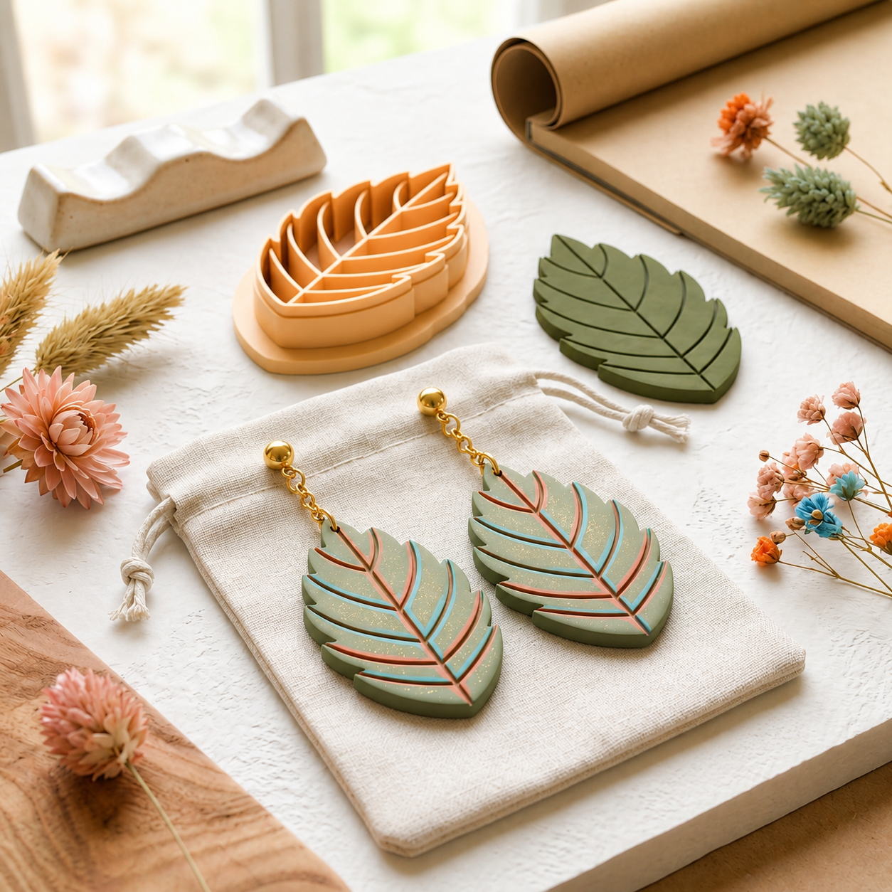 Apple Leaf Polymer Clay Cutter | 25–50mm Autumn Earring Cutter | IrisCrafts7