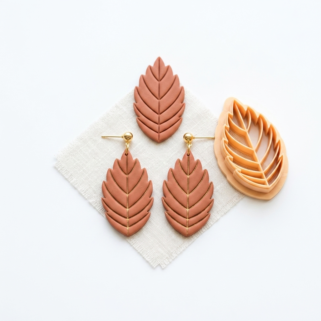 Apple Leaf Polymer Clay Cutter | 25–50mm Autumn Earring Cutter | IrisCrafts7