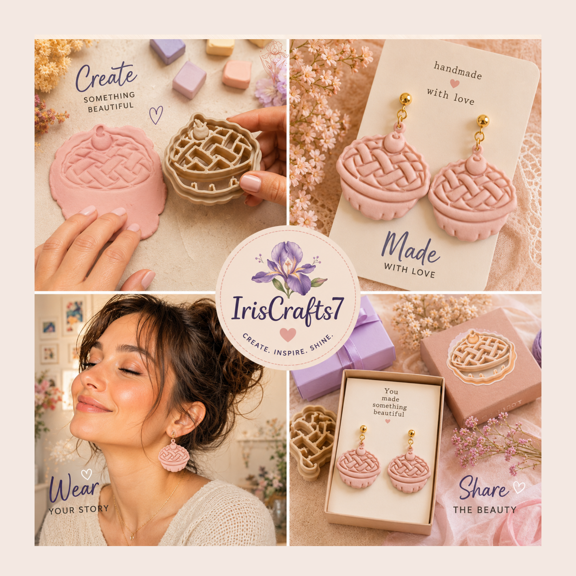 Apple Pie Polymer Clay Cutter | 25–45mm | Apple Pie Shape Clay Cutter | Earring Jewellery Making Tool