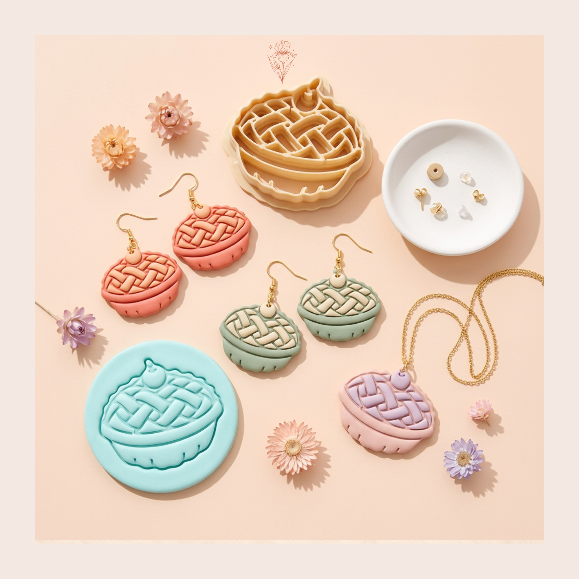 Apple Pie Polymer Clay Cutter | 25–45mm | Apple Pie Shape Clay Cutter | Earring Jewellery Making Tool
