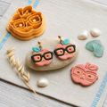 Apple with Glasses Polymer Clay Cutter | 25–45mm Back to School Earring Cutter | IrisCrafts7