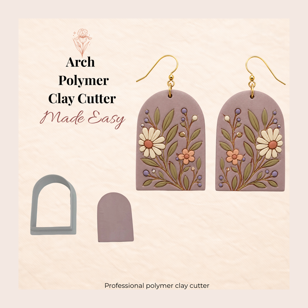 Arch Polymer Clay Cutter 25–50mm | Architectural Earring Cutter | IrisCrafts7