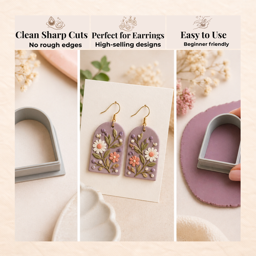 Arch Polymer Clay Cutter 25–50mm | Architectural Earring Cutter | IrisCrafts7