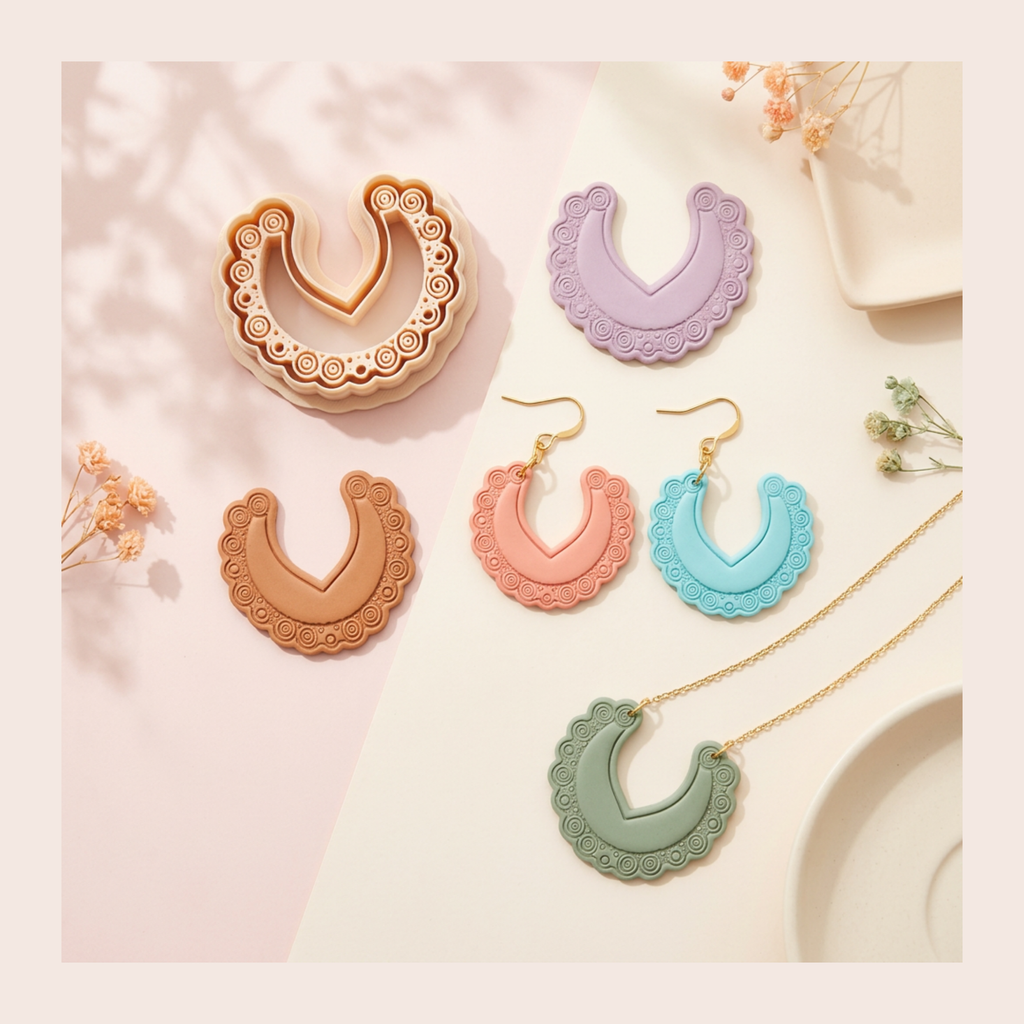 Arched Crescent Frame Polymer Clay Cutter 30-50mm | Boho Jewellery | IrisCrafts7