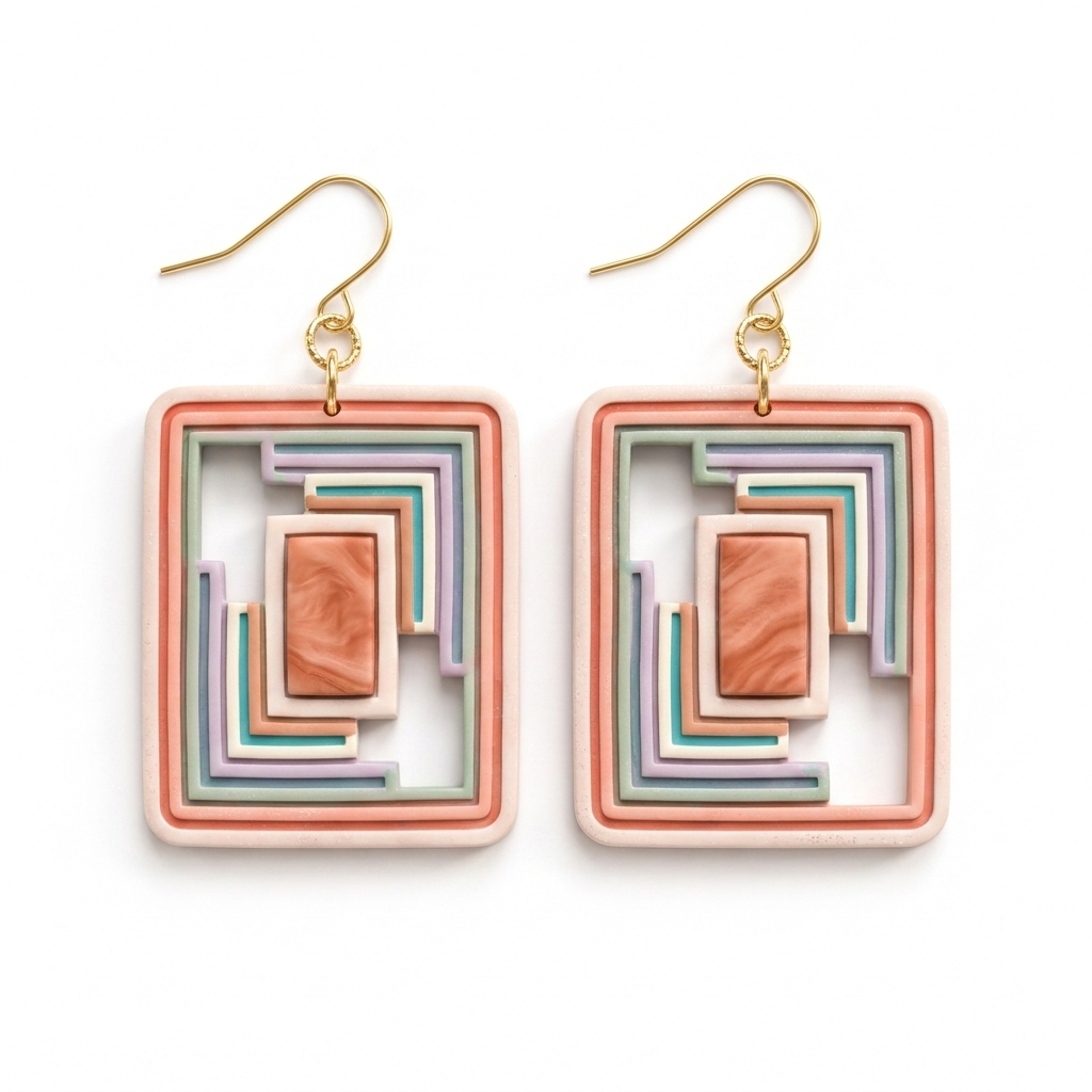 Architect Rectangle Polymer Clay Cutter Set of 2 | 30–50mm Geometric Earring Cutter | IrisCrafts7