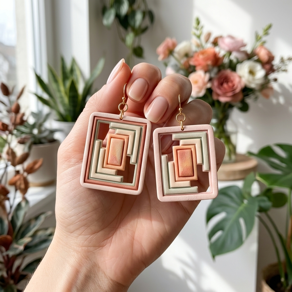 Architect Rectangle Polymer Clay Cutter Set of 2 | 30–50mm Geometric Earring Cutter | IrisCrafts7