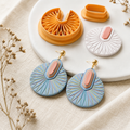 Art Deco Sun Polymer Clay Cutter | 30–50mm Geometric Earring Cutter | IrisCrafts7