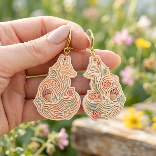 Autumn Fox Polymer Clay Cutter | 30–50mm | Autumn Fox Shape Clay Cutter | Earring Jewellery Making Tool