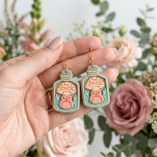 Autumn Glade in a Flask Set of 4 Polymer Clay Cutters | 30–50mm | Autumn Flask Clay Cutter Set | Earring Jewellery Making Tool